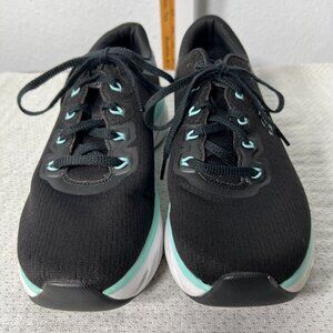 Skechers Air-Cooled Arch-Fit Black & Turquoise Sneakers SZ 9.5